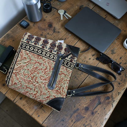 Kalamkari Multi Dhurrie Tote Bag