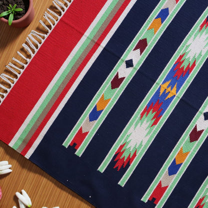 Multi Colour Cotton Woven Dhurrie