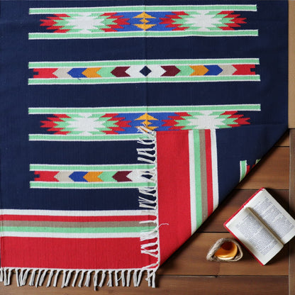 Multi Colour Cotton Woven Dhurrie