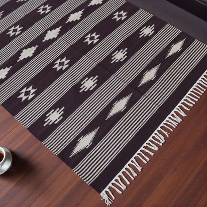 Nidhi Handwoven Cotton Dhurrie(Color Coffee Brown)