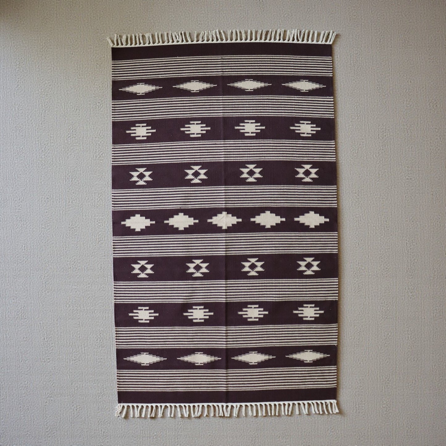 Nidhi Handwoven Cotton Dhurrie(Color Coffee Brown)