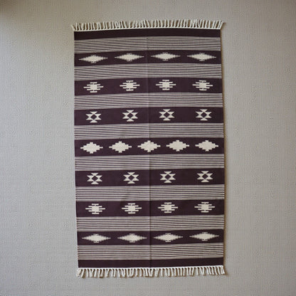 Nidhi Handwoven Cotton Dhurrie(Color Coffee Brown)