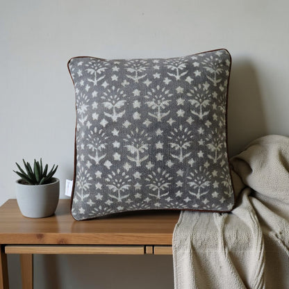 Vira Dabu Block Printed Dhurrie Cushion Cover