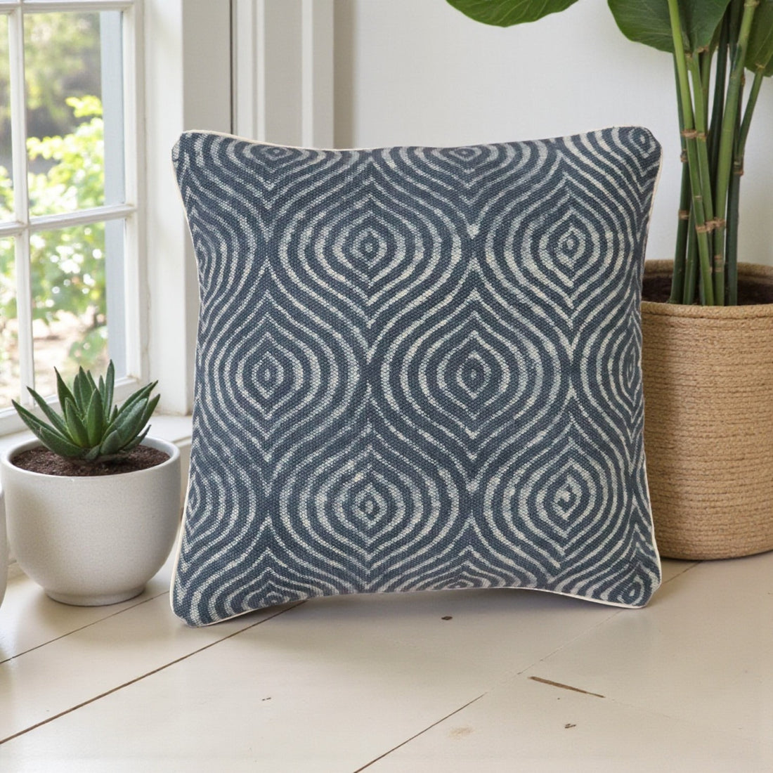 Barka Dabu Block Printed Dhurrie Cushion Covers
