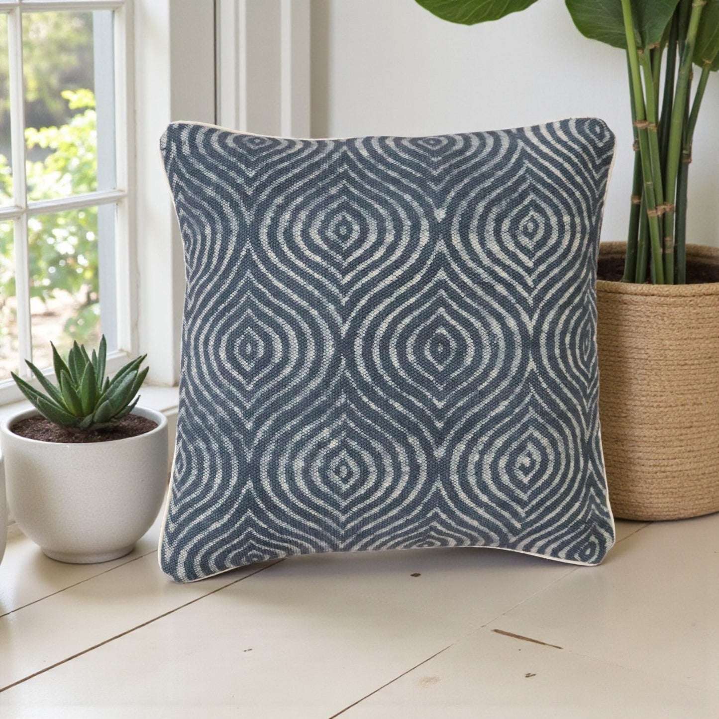 Barka Dabu Block Printed Dhurrie Cushion Covers