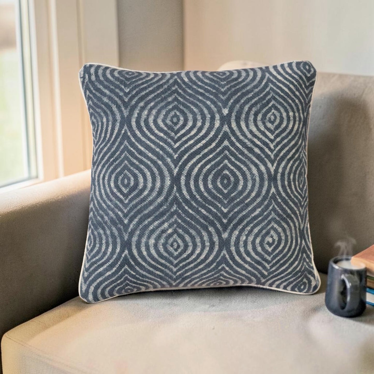 Barka Dabu Block Printed Dhurrie Cushion Covers
