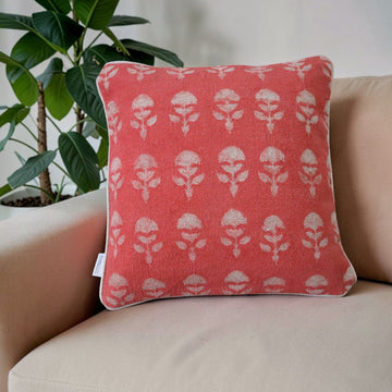 Laya Dabu Block Printed Dhurrie Cushion Cover