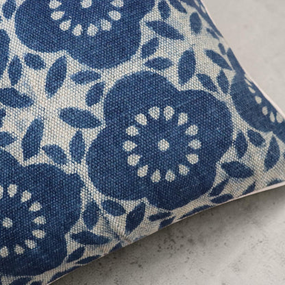 Ishu Dabu Indigo Block Printed Dhurrie Cushion Cover