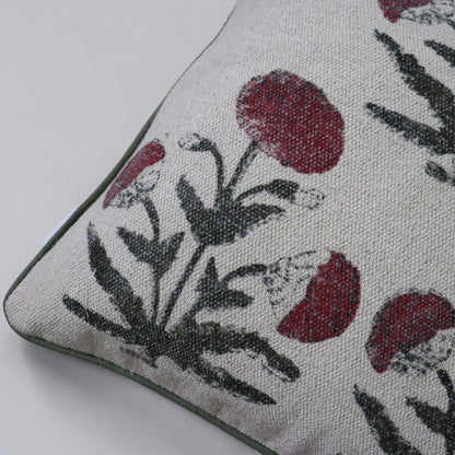 Marie Gold Block Printed Dhurrie Cushion Cover