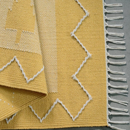 Ocra Woven Cotton Dhurrie