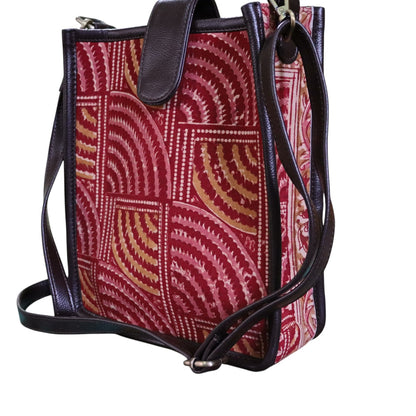 Kalamkari Block Printed Red Sling Bag