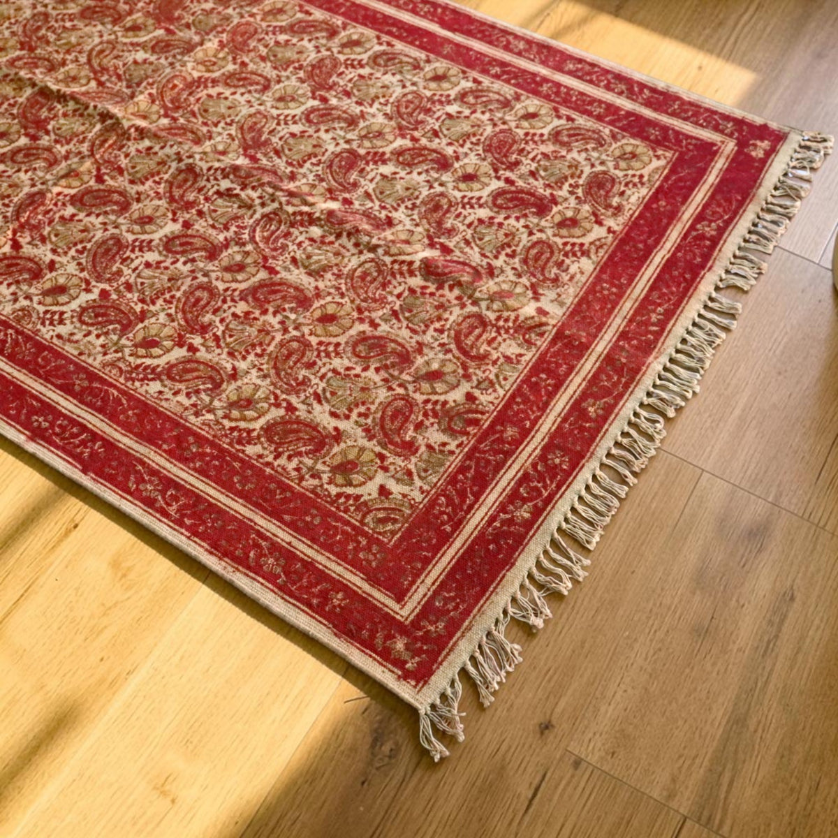 Smita Cotton Kalamkari Hand Block Printed Dhurrie