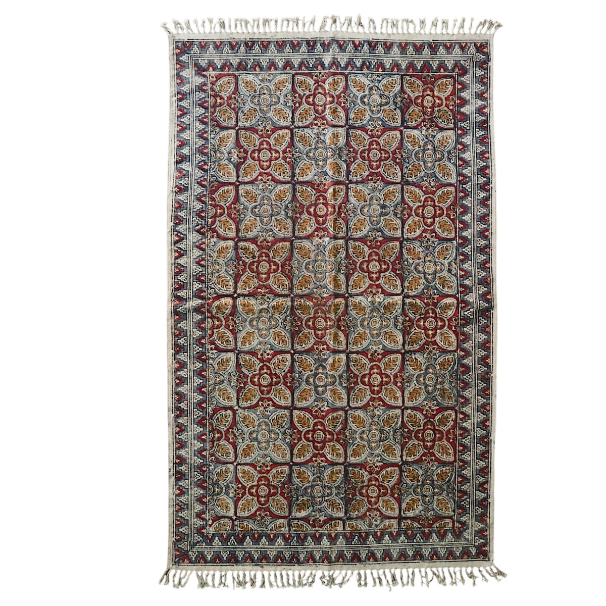 Hina Kalamkari Hand Block Printed Cotton Dhurrie