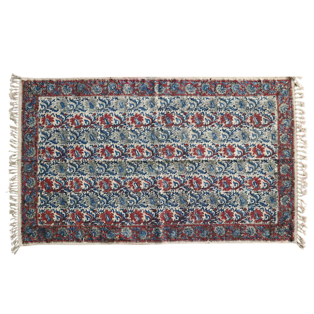 Juhi Kalamkari Hand Block printed Cotton Dhurrie