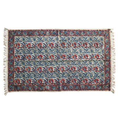 Juhi Kalamkari Hand Block printed Cotton Dhurrie