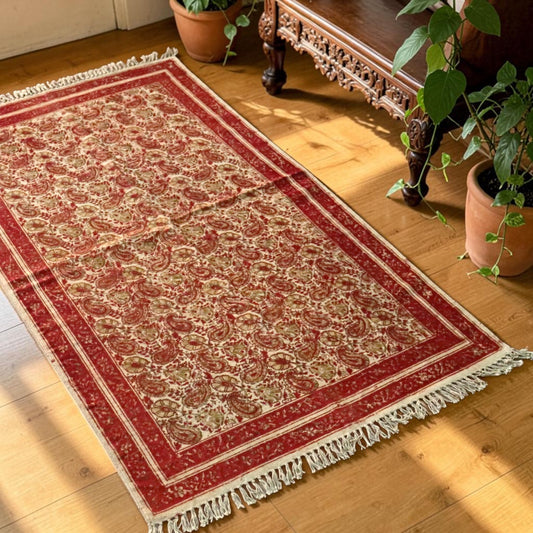 Smita Cotton Kalamkari Hand Block Printed Dhurrie