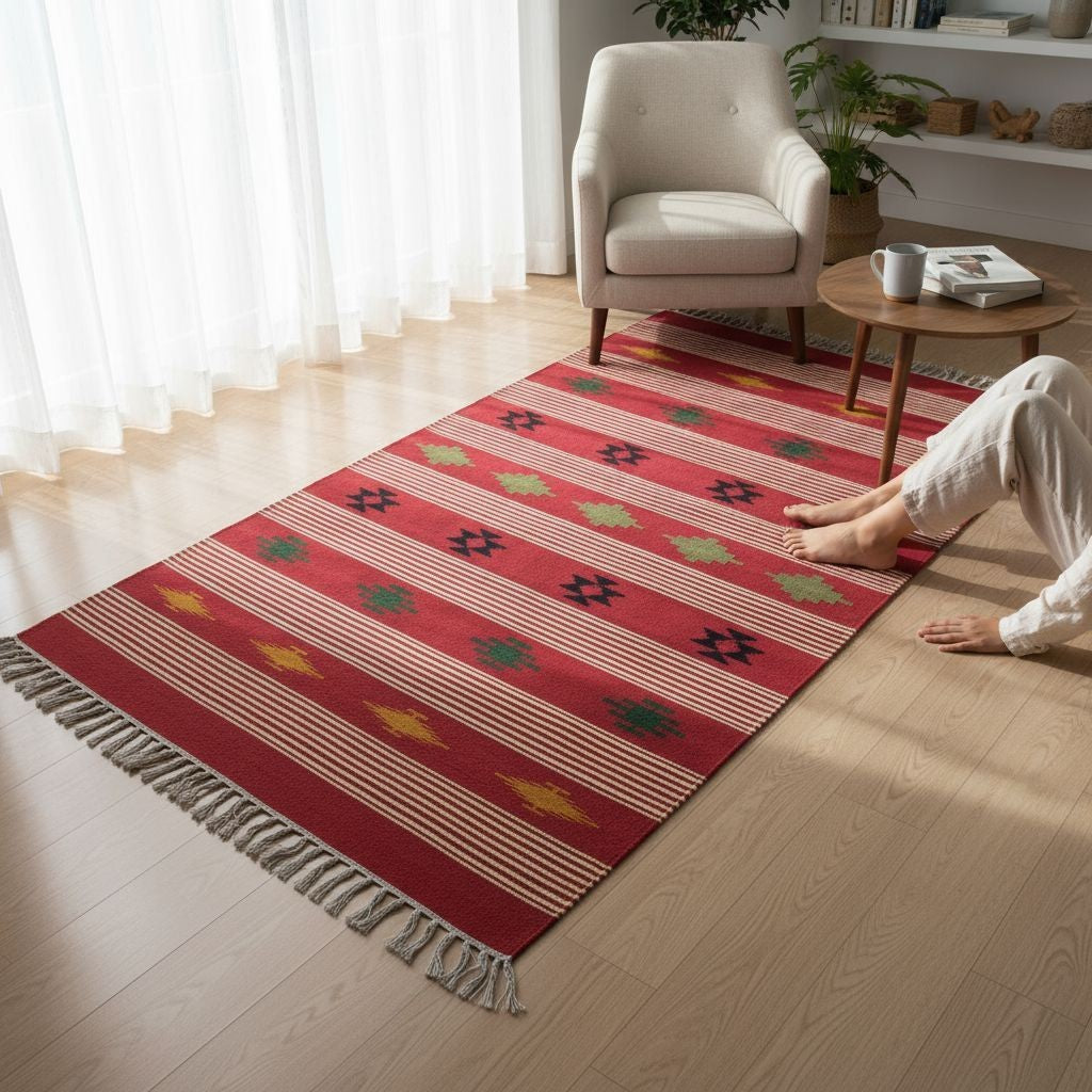 Cotton Woven Reena Warangal Dhurrie