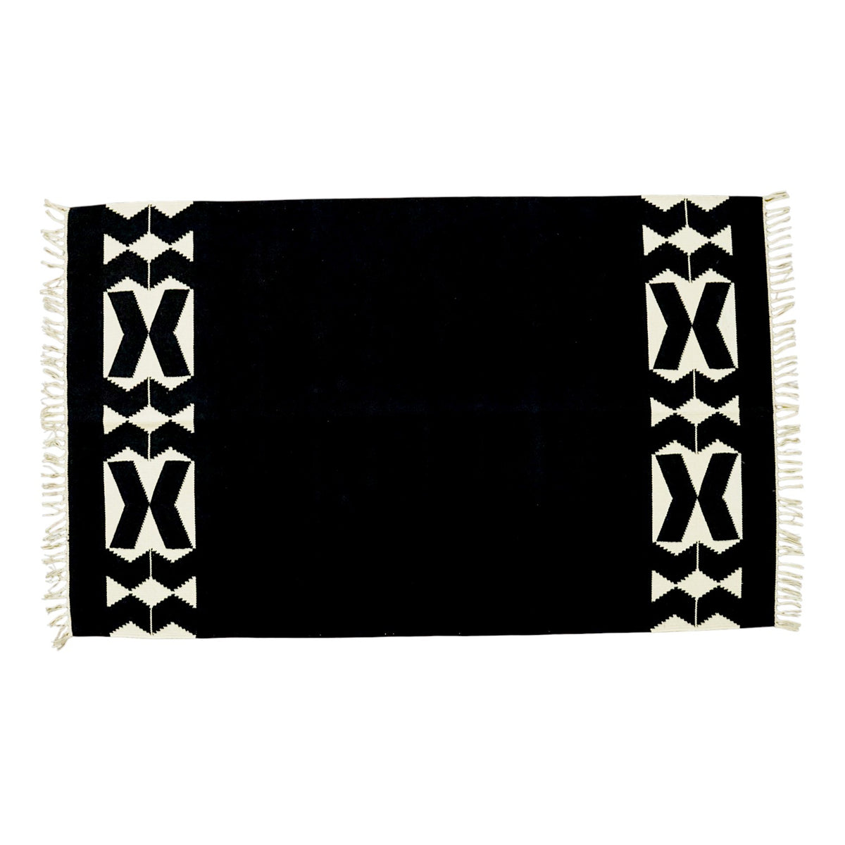Black & White Pari Cotton Handwoven Dhurrie