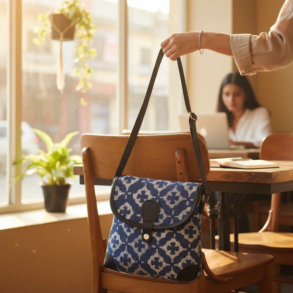 Dabu Indigo  Printed Sling Bag