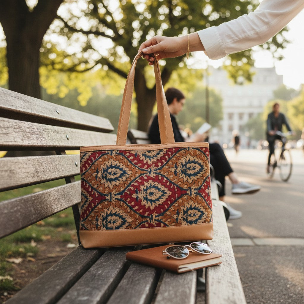 Navya Kalamkari Daily use Dhurrie bag