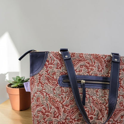 Paisley Kalamkari Dhurrie Tote bag