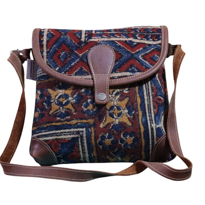 Floral Kalamkari Handblock Printed Sling Bag
