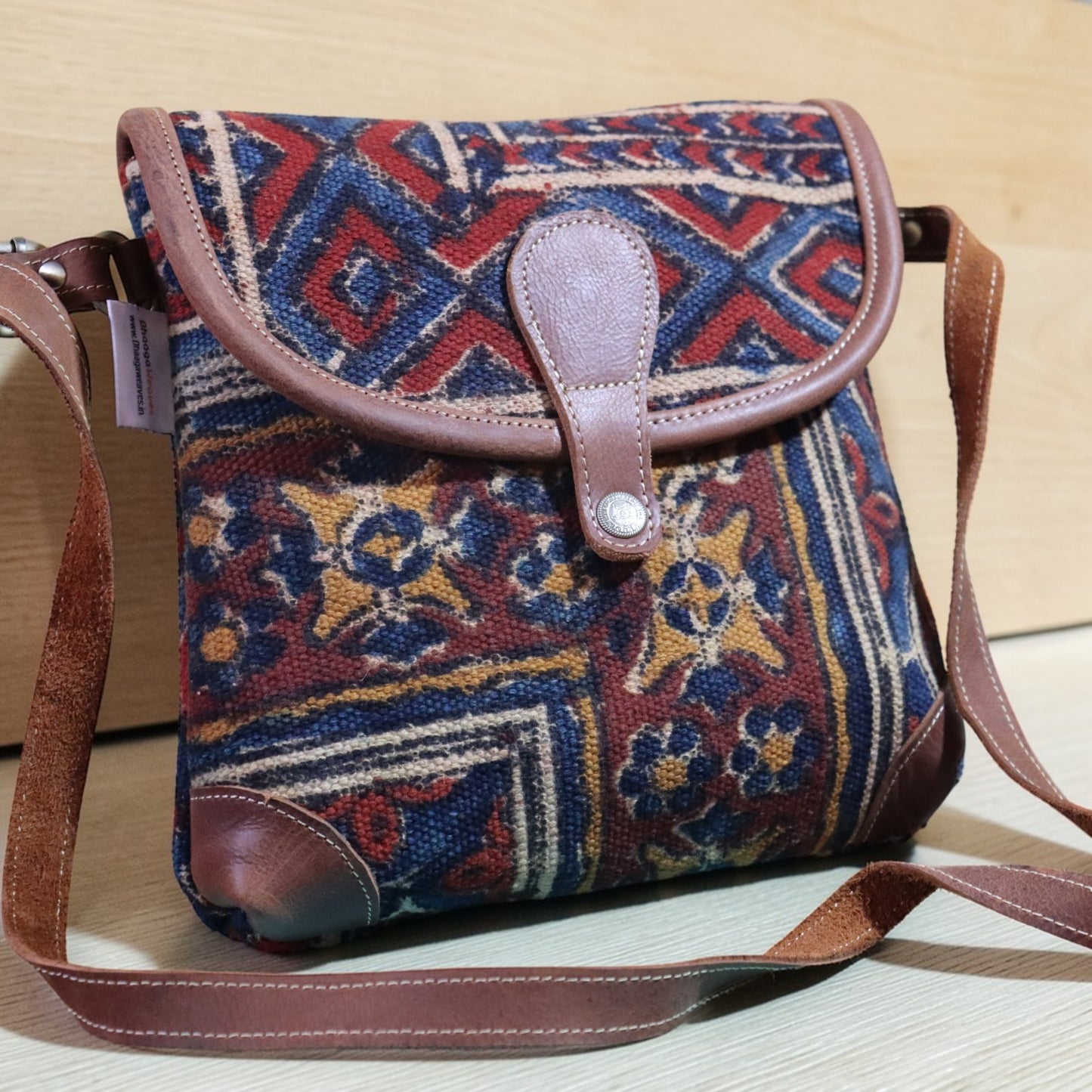 Floral Kalamkari Handblock Printed Sling Bag