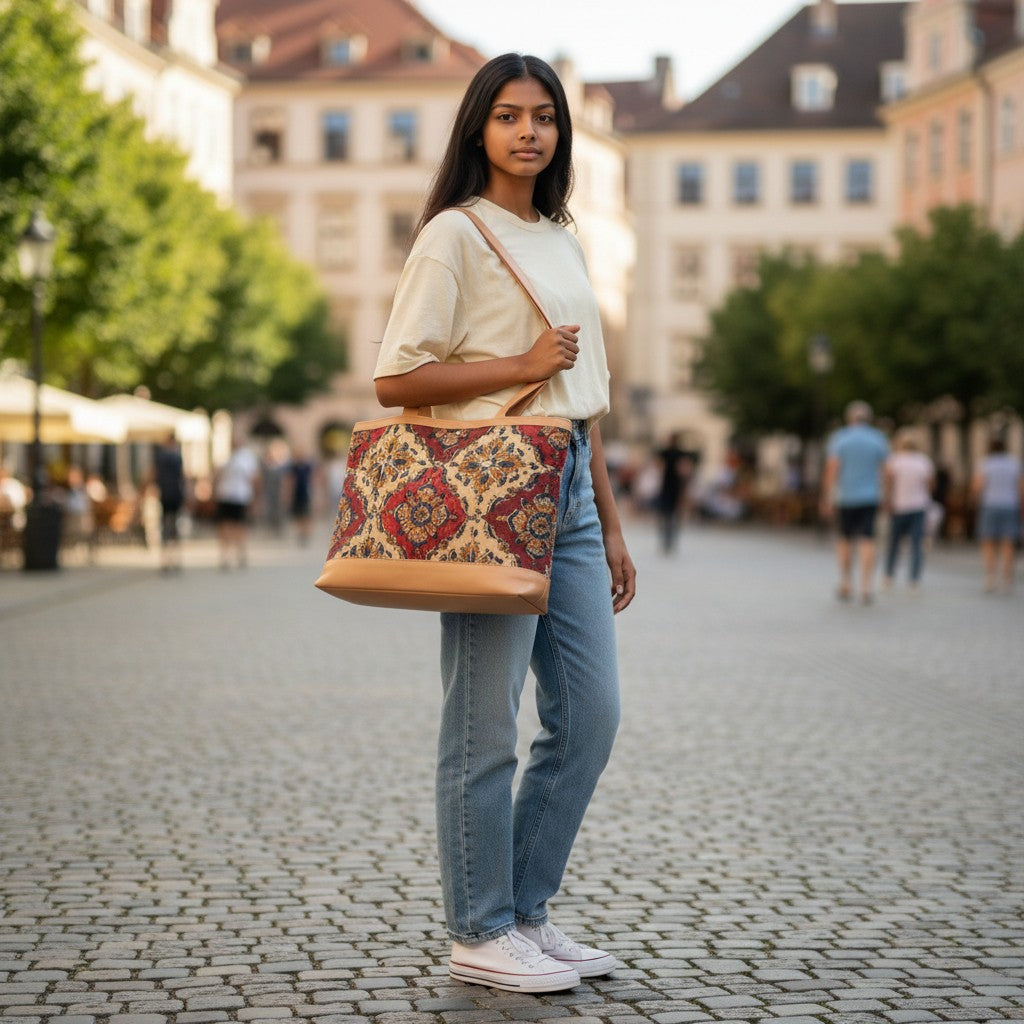 Boota Kalamkari  Daily Use Dhurrie bag