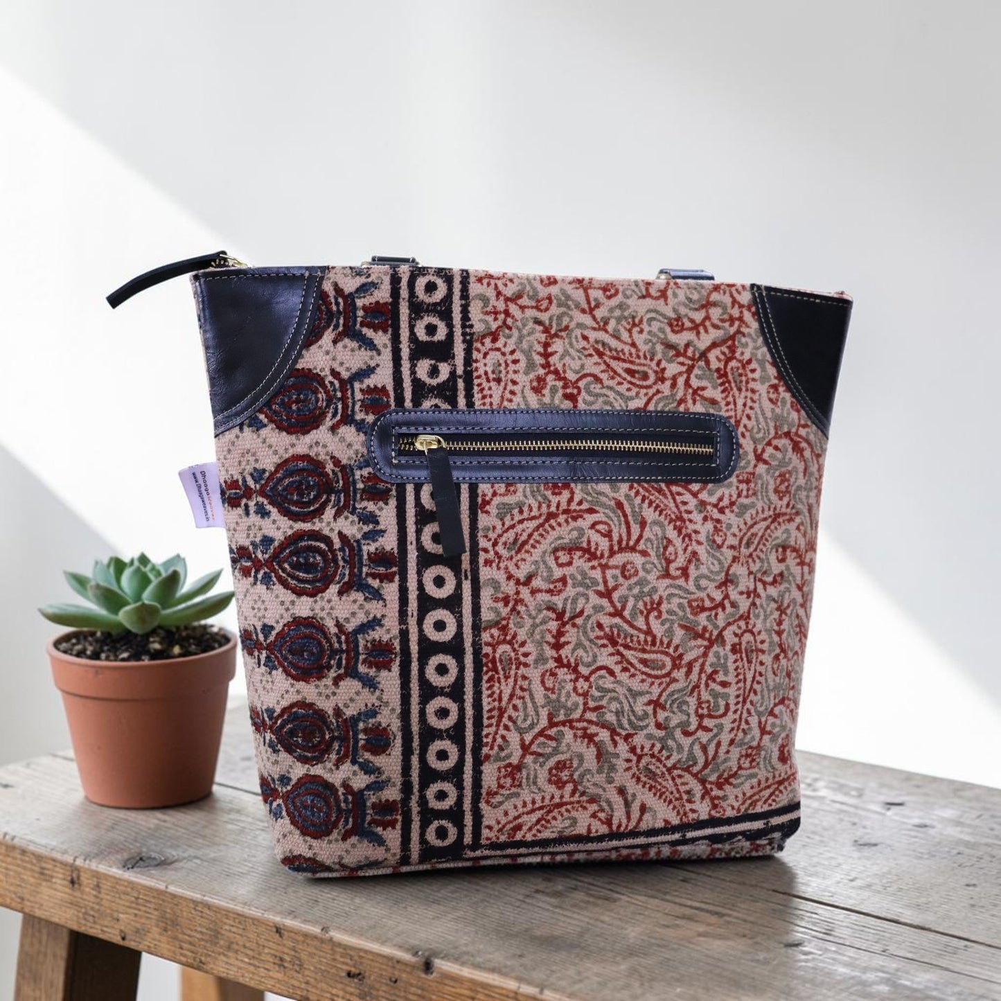 Kalamkari Multi Dhurrie Tote Bag
