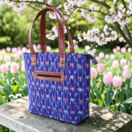 Blue Ikkat Tote Bag