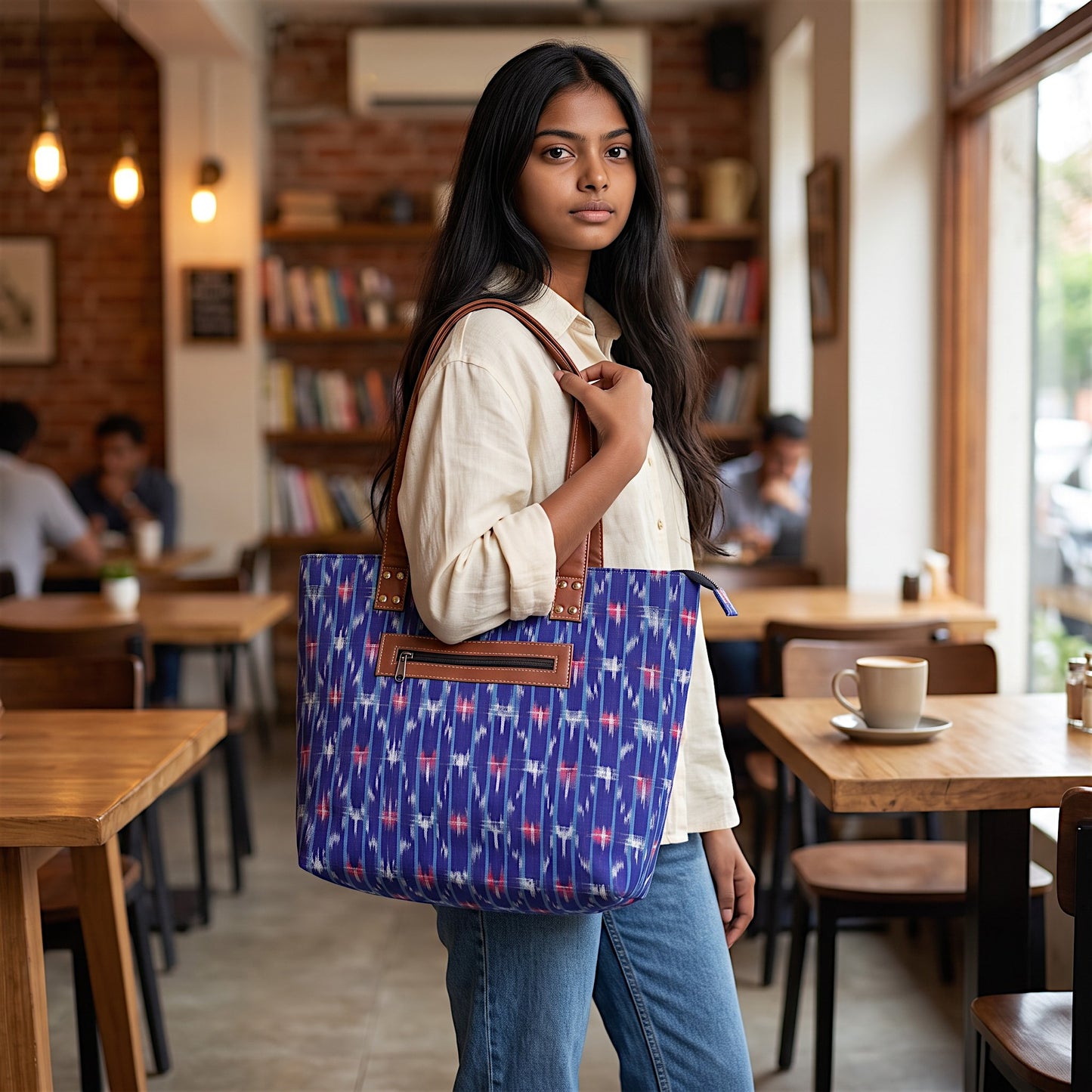 Blue Ikkat Tote Bag