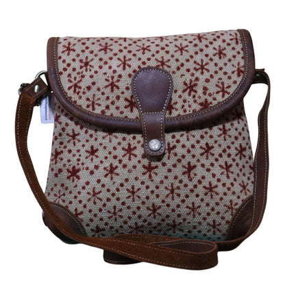 Red Kalamkari Handblock Printed Sling Bag