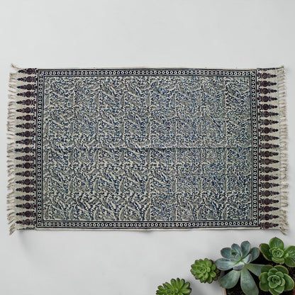 Harini Kalamkari Block Printed Cotton Dhurrie