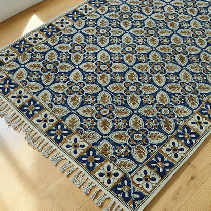 Fara Kalamkari Handblock printed Cotton Dhurrie