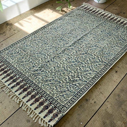 Harini Kalamkari Block Printed Cotton Dhurrie