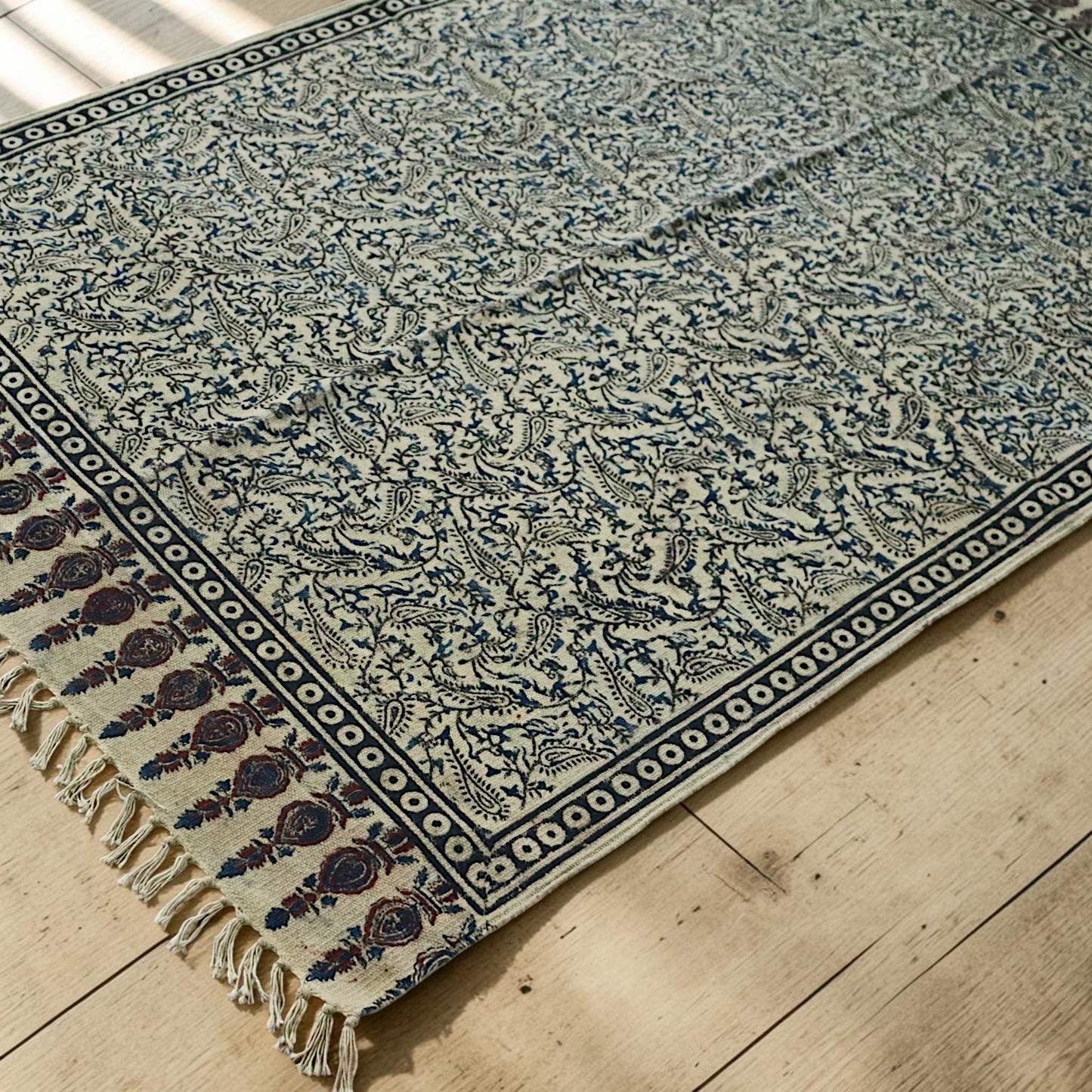 Harini Kalamkari Block Printed Cotton Dhurrie