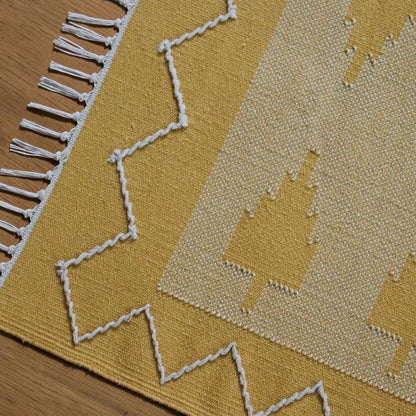 Ocra Woven Cotton Dhurrie