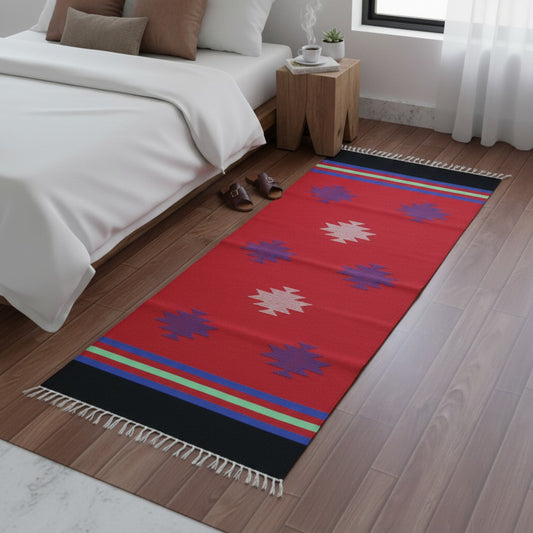 Red & Blue Dhurrie Runner